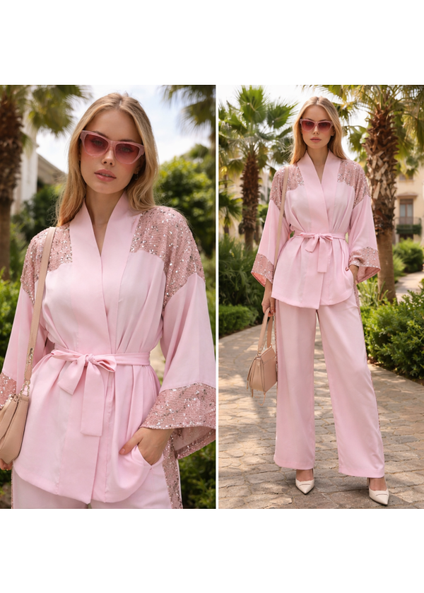 Payet Detaylı Kimono 